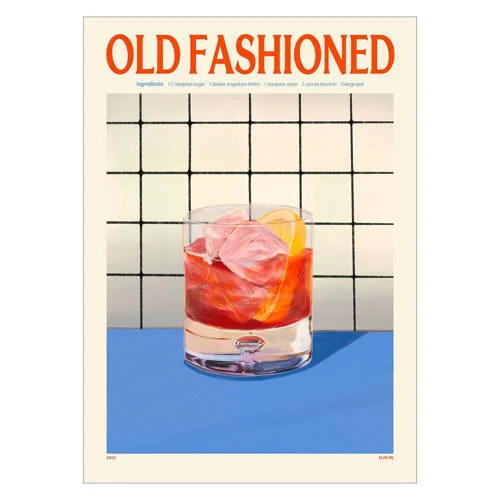 PSTR Studio x Elin PK Poster met Frame - Old Fashioned - 50 x 70 cm
