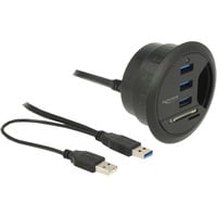 Tisch-Hub 3 Port USB 3.0, Kartenleser + 2 Slot SD Card Reader