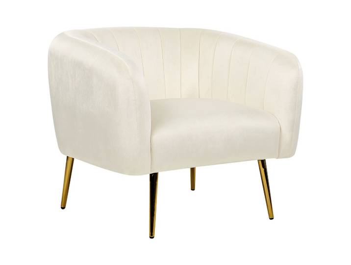 SESSEL Samtstoff Beige Laconia