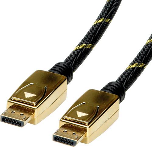 Roline DisplayPort Anschlusskabel DisplayPort Stecker, DisplayPort Stecker 1.00 m Schwarz/Gold 11.04.5920 Geschirmt DisplayPort-Kabel