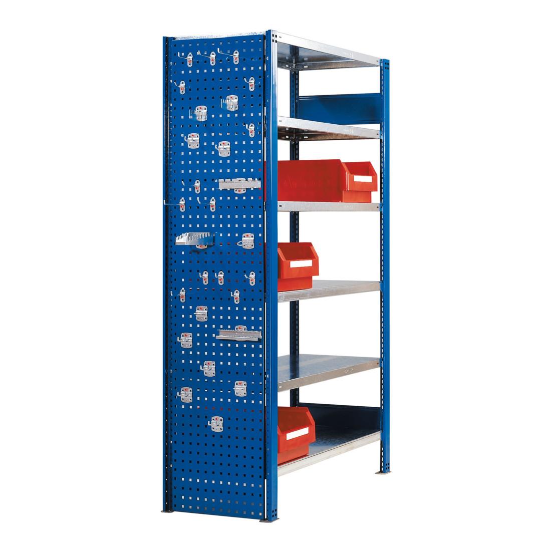 Kappes Regalseitenwand RasterPlan Lochplatten H2000 x B450 mm inkl. Befestigung RAL 5010 (4001.02.2021)