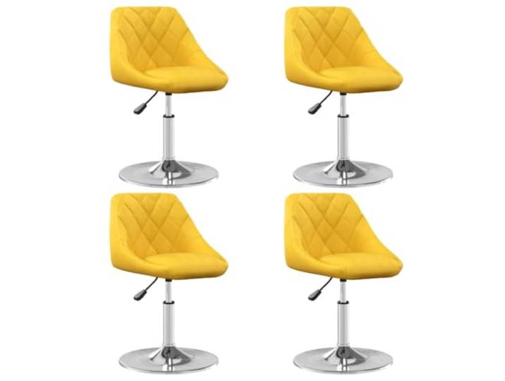 Esszimmerstühle, drehbar, Velours, Senfgelb, 4 Stück Zeitgenössisches Design, weiche Sitzfläche, bequeme Rückenlehne, stabiles Fußteil, täglicher Gebrauch, einfache Pflege, Stil