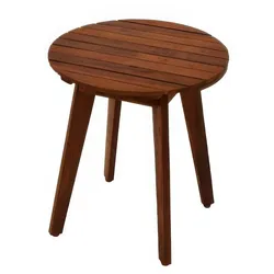 Garten Beistelltisch Aarau ø 40 x 50 cm - Tisch aus Akazie, geölter - runder Gartentisch - vielseitiger Holztisch für Garten und Terrasse