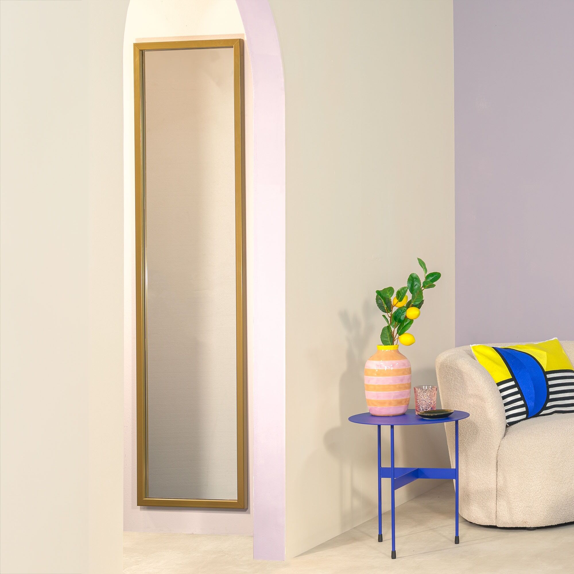 Spiegel SPINDER DESIGN "SENZA M2", gold, B:46cm H:185cm T:3cm, Stahl, glasspiegel, Spiegel, Spiegel, Wandspiegel aus Stahl gold B/H/T: 46cm x 185cm x 3cm
