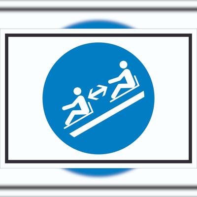 HB-Druck Abstand halten zwischen den Rodeln Symbol Schild A5 (148x210mm)