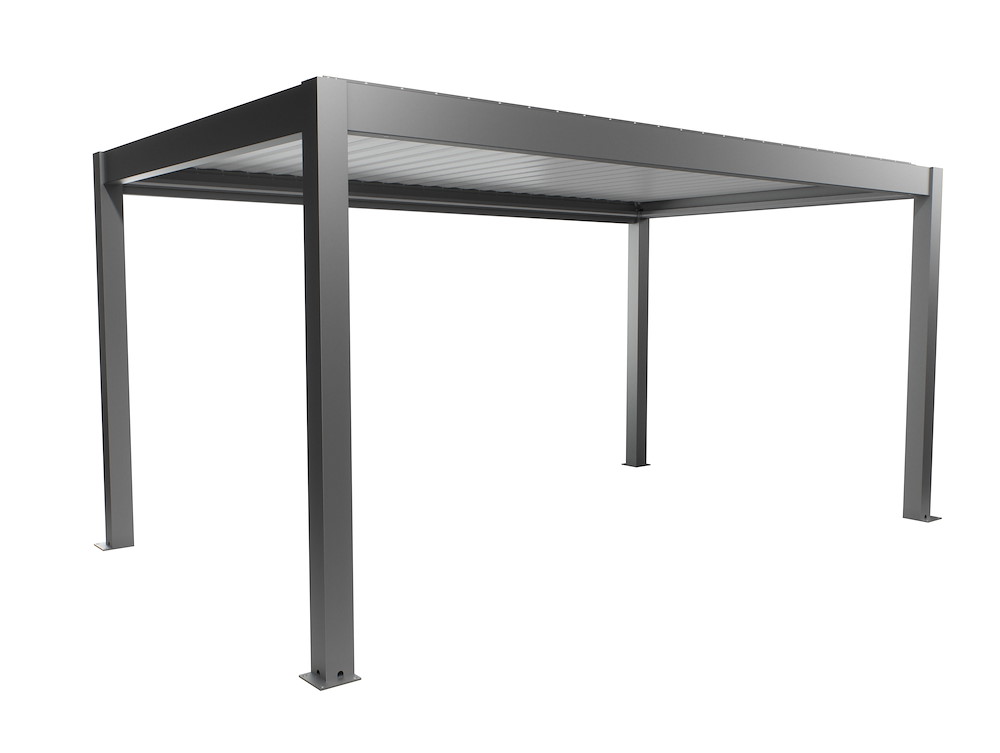 BIOHORTGARTE Pergola Gr. 5 x 3 quarzgrau-metallic/weiss 16983583