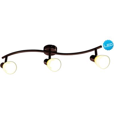 NÄVE LED Deckenspot "Mestre", braun, 3, Ø 6,5cm H: 12cm, 1 Stk., Leuchten, 3er LED Wand-u. Deckenspot, E14, braun, Glasschirm weiß, LED Deckenspot