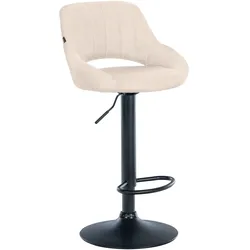CLP Barhocker Milet Stoff schwarz   Farbe: creme, Gestell Farbe: schwarz