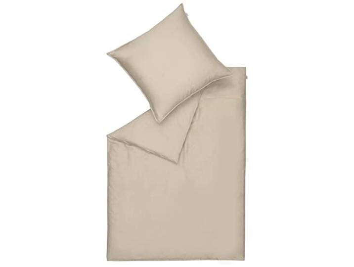 Beddengoed Pure 135x200 zand - beddengoed katoen - beddengoedset met kussensloop 2-delig - kussensloop 80x80