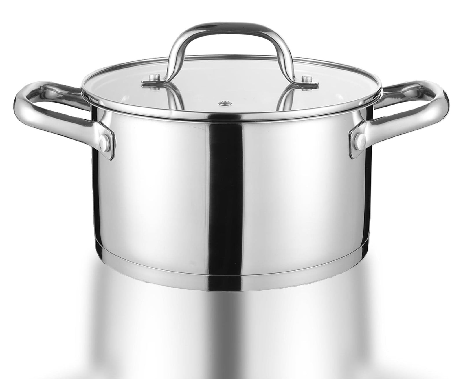 Omgoods RVS Kookpan met Glasdeksel, 24 cm, 5,6L