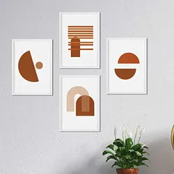POSTER Set mit 4 Sand mit braunen Farbtönen A4 Rahmenlos
