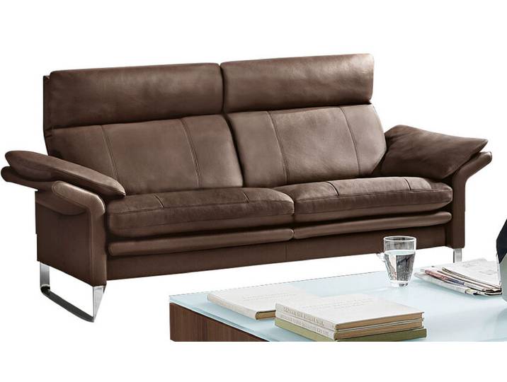 Sofa 2-Sitzer LUCCA Lederbezug Moccabraun