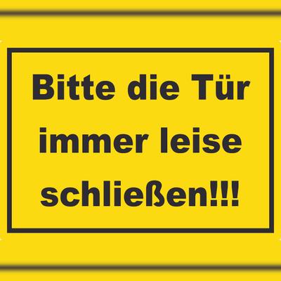 HB-Druck Aufkleber Bitte die Tür immer leise gelb-schwarz A4 (210x297mm)
