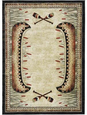 Mayberry Rug American Destination Moccasin Bend Multi Canoe Lodge Area Rug