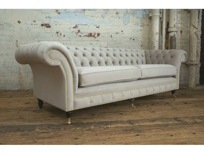 JVmoebel Chesterfield-Sofa XXL Couch im Chesterfield Design aus hochwertigem Stoff, Made in Europa