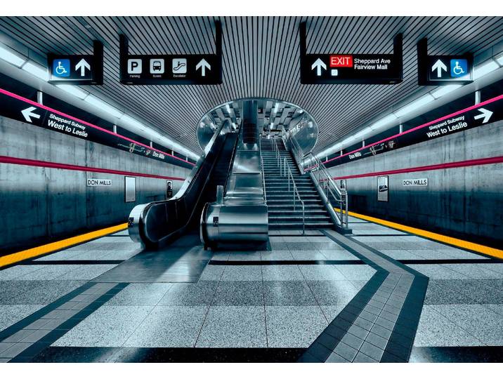 Fototapete KOMAR Subway - Größe 368 x 254 cm , bunt, B:368m L:254m, Papier, Tapeten, Fototapete, Wohnzimmer, Schlafzimmer