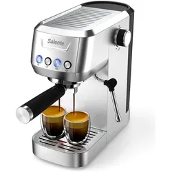Salente Coffio silber / Hebelkaffeemaschine / 1350W / 1,3 l / 20 bar, Siebträgermaschine, Silber