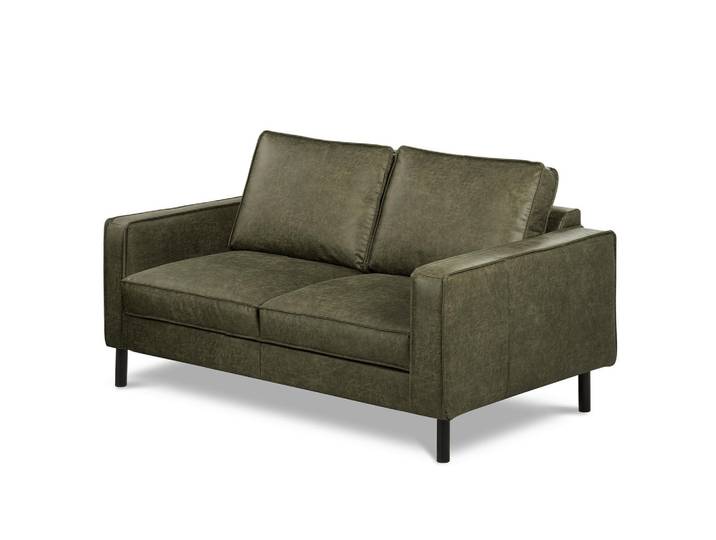 Livetastic 2-Sitzer-Sofa, Grün, Metall, Echtleder, Rindleder, 148x85x92 cm, Stoffauswahl, Hocker erhältlich, Rücken echt, Wohnzimmer, Sofas & Couches, Sofas, Ledersofas