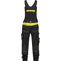 Dassy Stretch-Arbeitslatzhose mit Kniepolstertaschen Ulsan - schwarz/neongelb - 58