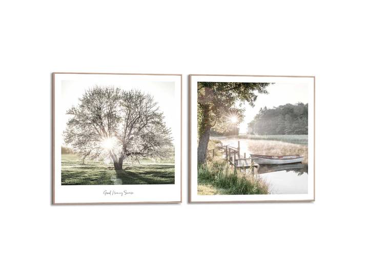 Poster REINDERS Nature Vibe , grün (farbe bild(er): grün), B:50cm H:50cm T:1,6cm, Bilder, Poster, Home Office - Grün - MDF - Landschaften - 50x50 cm