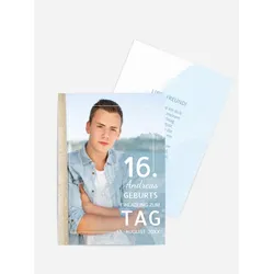 Einladungen zum Geburtstag  selbst gestalten mit Spruch und Fotos im Onlinedesigner bei Meine-Kartenmanufaktur.de