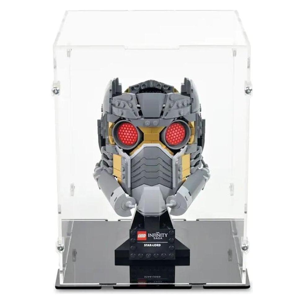 iDisplayit Acryl-Display für verschiedene LEGO Helmet Modelle (18x18x24 cm mit schwarzem Boden) (EC181824N-BLK)