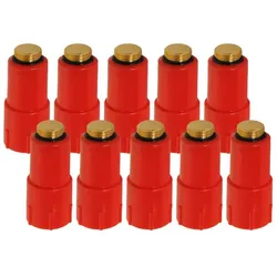 Baustopfen rot 1/2 Zoll mit Messinggewinde Set 10 Stück