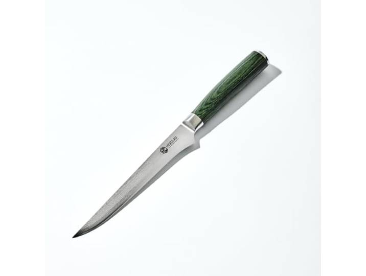 HexClad Ausbeinmesser 15 cm – japanischer Damaststahl, Full Tang Rostfreie Klinge aus Damaststahl, Full-Tang-Konstruktion, Griff aus Pakkaholz für präzise Schnitte