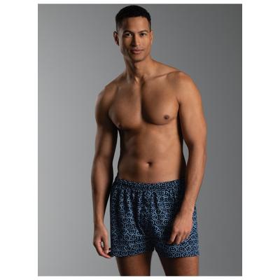 Boxershorts TRIGEMA "TRIGEMA Boxer-Shorts mit freundlichem Smiley-Muster", Herren, Gr. XXL, 1 Stk., blau (navy), 100% Baumwolle, Unterhosen