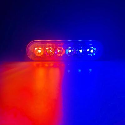 Inspired Living 6 LED Grille LED Strobe Light (12V 24V) Compact Emergency Warning Lamp For Cars & Trucks red Blue