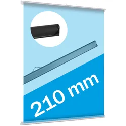 Posterklemmschiene (1 Paar), 1 Aufhänger, Kunststoff, transparent, 210 mm, DIN A4 Hochformat, DIN A5 Querformat