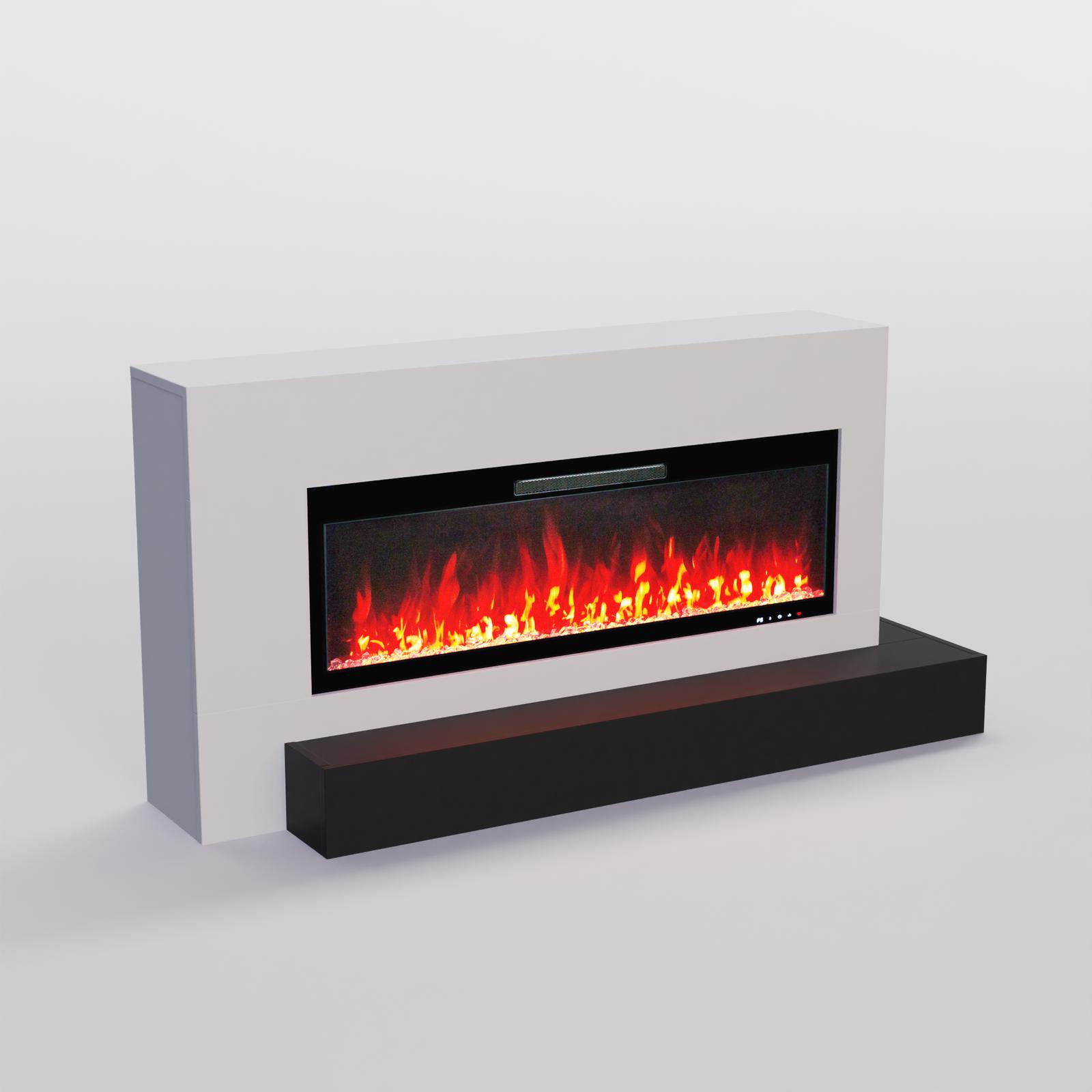 Glow Fire Elektrokamin 'Hestia 106 Rechts Weiss' | LED Standkamin mit Heizung (1500 W) | HxBxT: 75x149x40 cm