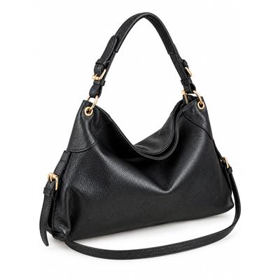 Schultertasche "Arezzo", Damen, Gr. B/H/T: 45cm x 27cm x 10cm onesize, schwarz, Leder, COLLEZIONE ALESSANDRO, Taschen Schultertasche, Echtes Leder, goldfarbene Details