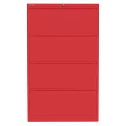 Hängeregistraturschrank | doppelbahnig | 4 HR-Schubladen - 670 kardinalrot