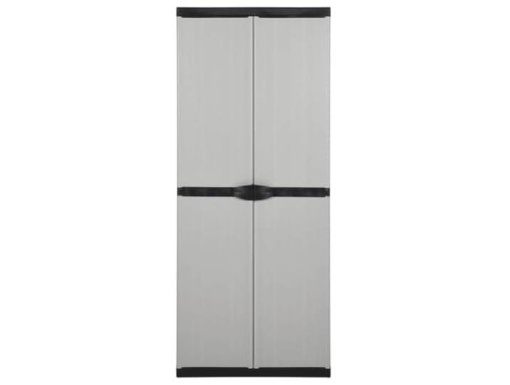 YUTAASU Garten-Lagerschrank 3 Böden Grau Schwarz 68x40x168 cm