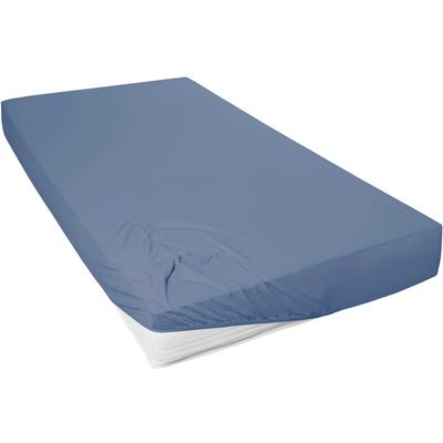 Spannbettlaken PRIMERA "Mako-Feinjersey Spannbetttuch", blau, B:90cm L:200cm, Mako-Jersey, Obermaterial: 100% Baumwolle, Bettlaken, Spannbettlaken, Geeignet für Standardmatratzen bis 22 cm, 100% Baumwolle