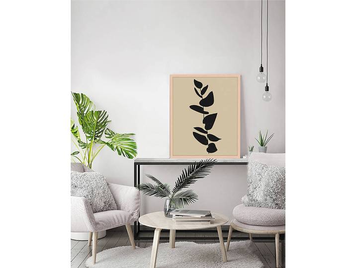 Bild Scandinavian Plant Rahmen: Massivholz Buche, lackiert Abdeckung: Plexiglas Beige 43 x 53cm