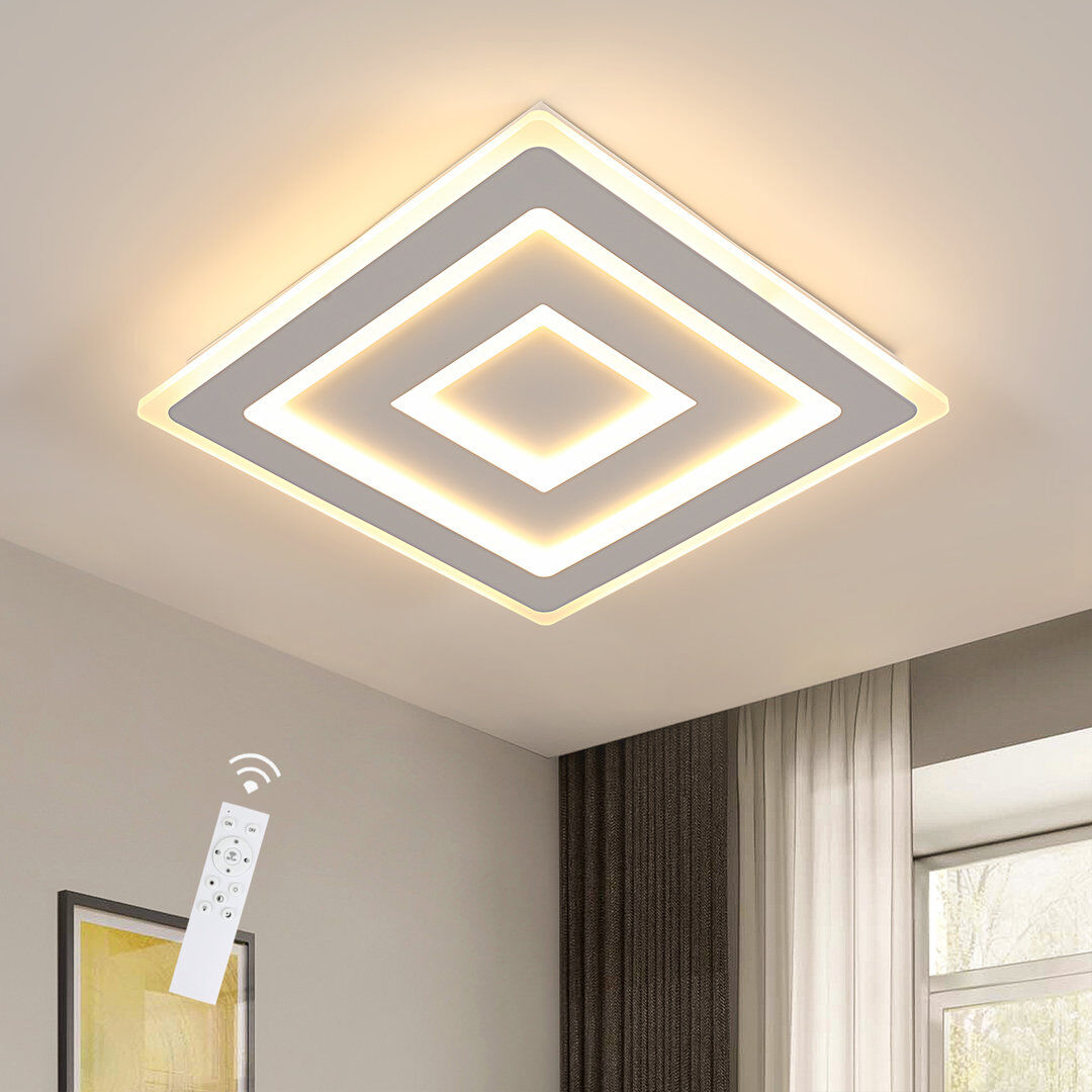 Metro LED Flush Mount White 5cm H X 40cm W X 40cm D