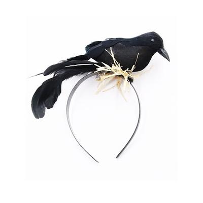 Damen Mardi Gras Schwarzes Raben Stirnband - Feder Vogel Nest Kostüm Zubehör - Gothic/Hexen Stil für Karneval Maskerade