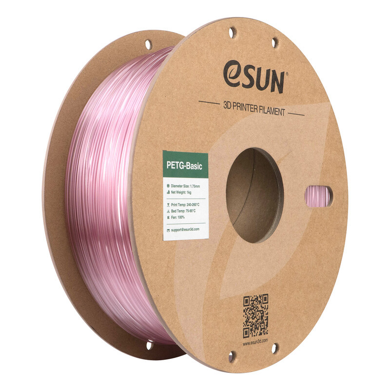 eSUN PETG-Basic 3D Filament Transparant Lichtroze, 1,75 mm, 1 kg