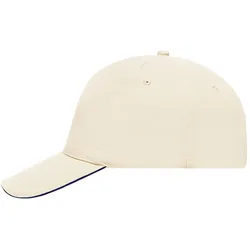 Basecap "MB035" 5-Panel-Sandwich - natural/navy
