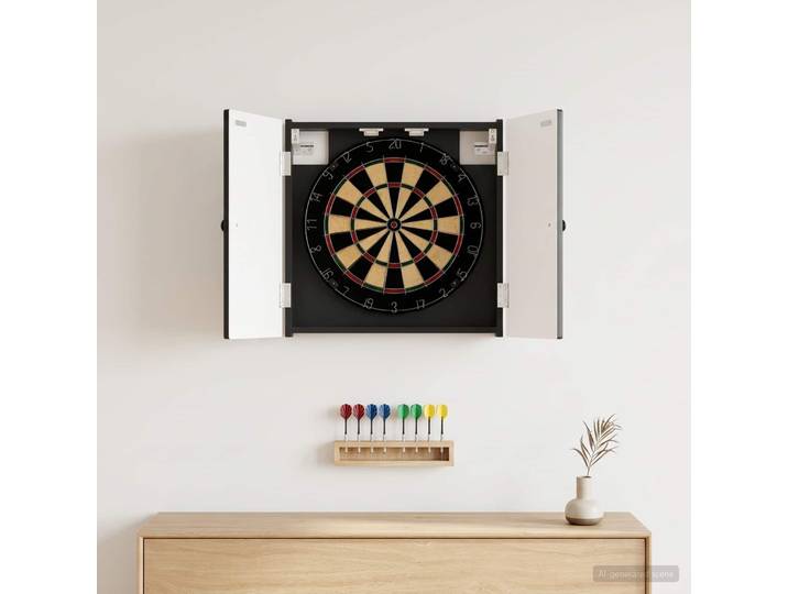 vidaXL Dartboard Schrank EDE Schwarz 52,5 x 10,5 x 53,5 cm