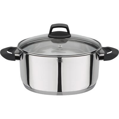 Bratentopf GSW "Como", silber (edelstahlfarben), H:11,5cm Ø:24cm, Töpfe, Bratentopf, Induktion