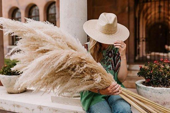 Ibenzoa Pampasgrasboeket groot - Gedroogd en 100% natuurlijk pampasgras voor bohemien decoratie