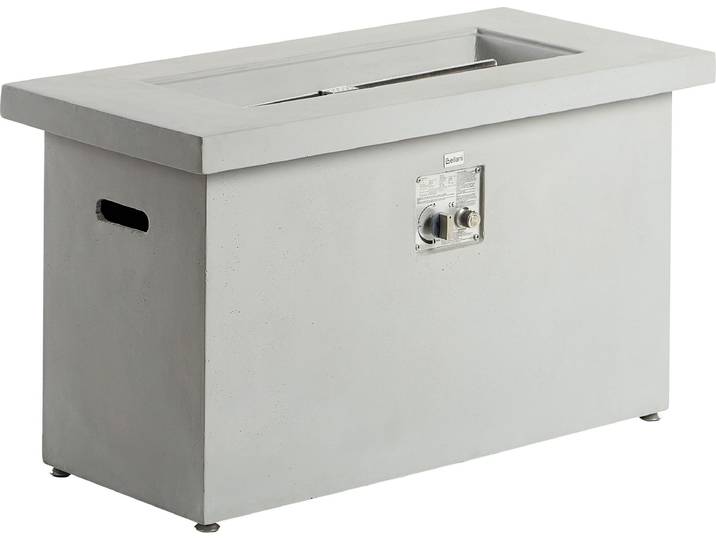BELIANI Feuerstelle Hellgrau mit Gas 108 x 51 x 62 cm Rechteckig aus GRC Glasfaserverstärkter Beton Garten Terrasse Outdoor