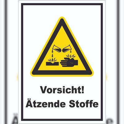 HB-Druck Vorsicht Ätzende Stoffe Aufkleber A4 (210x297mm)