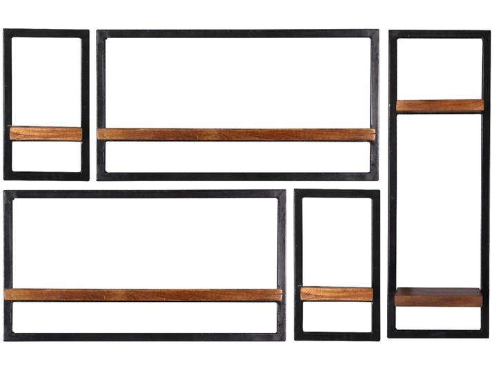 SIT Möbel PANAMA Wandregal-Set Altmetall/Mangoholz