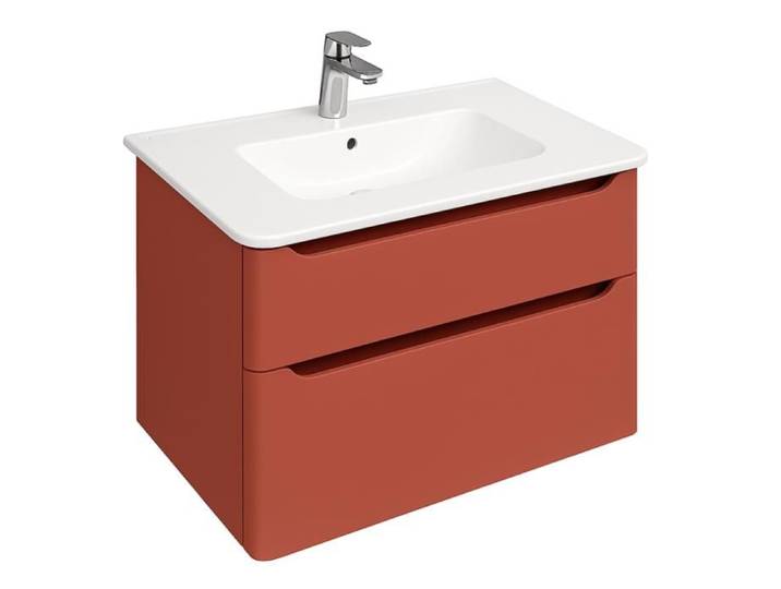Meuble vasque supendu VITRA Sento Round 80cm Terracotta mat