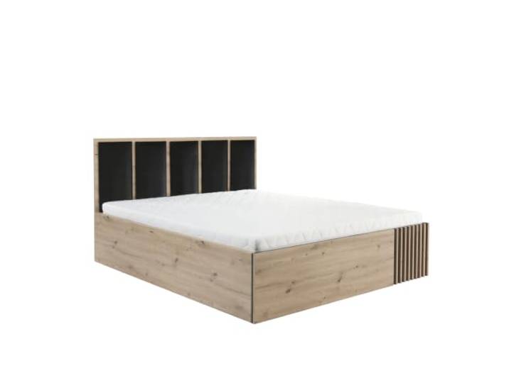 Komodee Bett NAKUSP - Eiche - Bettkasten - Kopfteil - Lattenrahmen - 188 x 100 x 207 cm