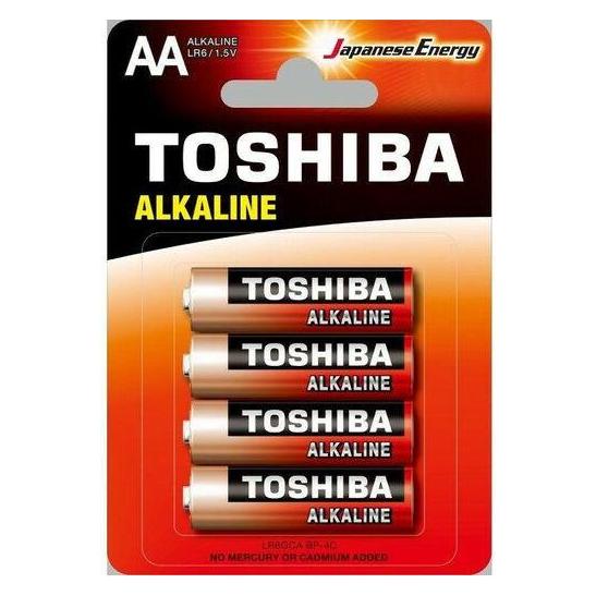 Toshiba LR6GCA BP-4C Haushaltsbatterie Einwegbatterie AA Alkali (4 Stk., AA) (LR6GCA BP-4C)